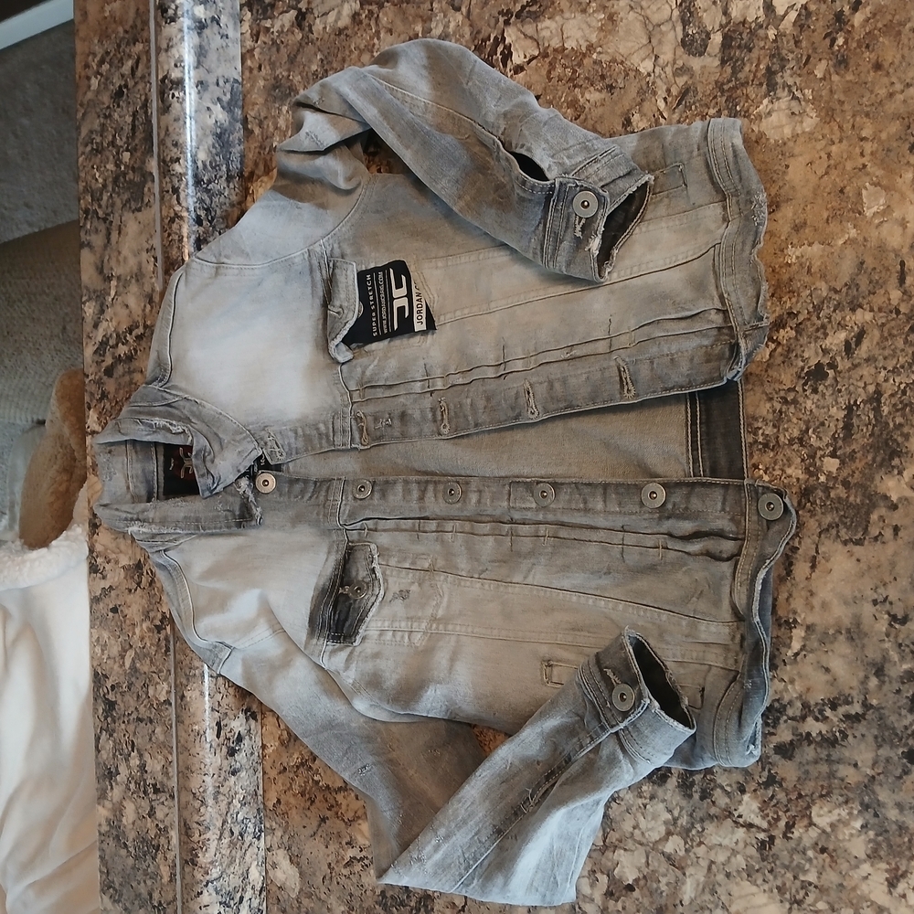 Jordan Craig Denim Boys Jacket Size 14 Grey Jean - Picture 4 of 7